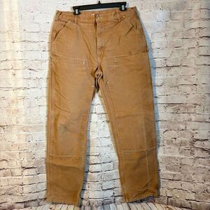 Carhartt Original Double Front Work Loose Fit Pant Mens Brown Size 38 x 36